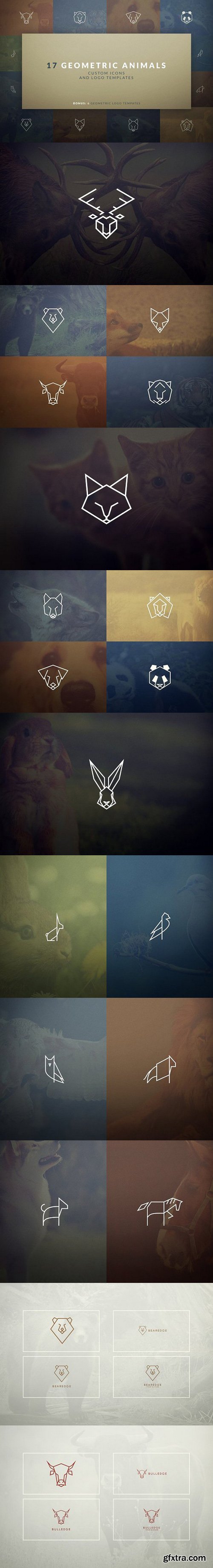 CM - 17 Geometric Animal Icons and Logos 1585900