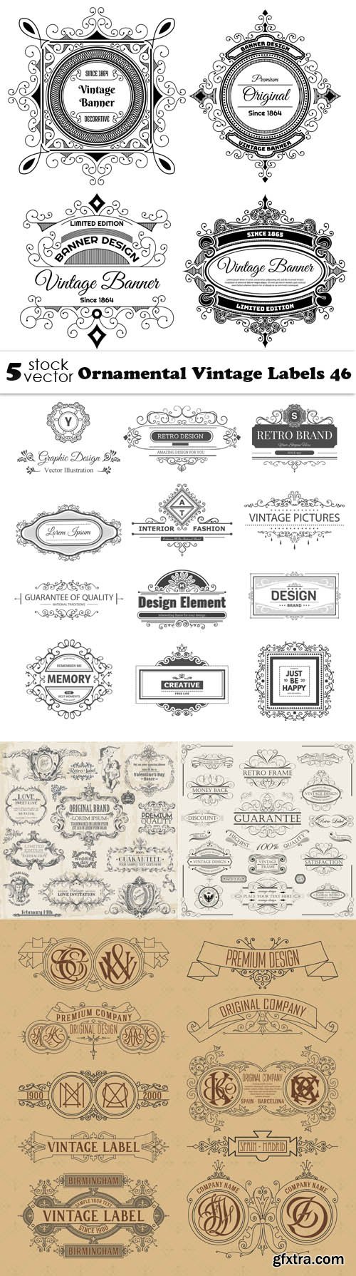 Vectors - Ornamental Vintage Labels 46