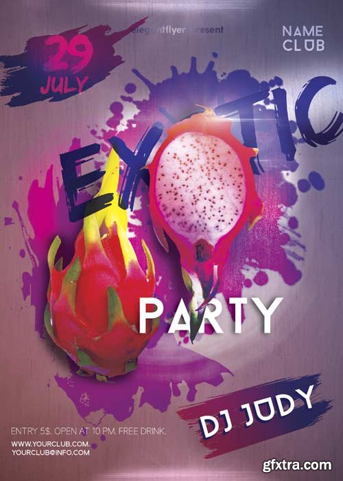 Exotic Party V12 Flyer PSD Template + Facebook Cover