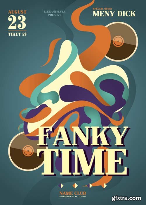 Fanki Time V5 Flyer PSD Template + Facebook Cover