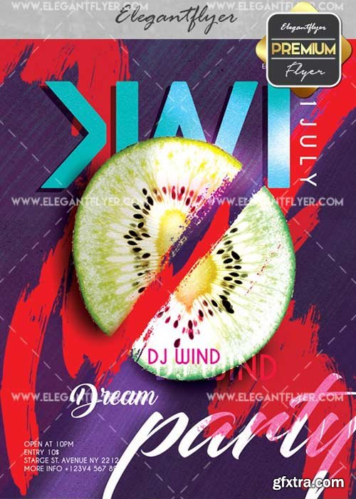 Kiwi Dream Party V1 Flyer PSD Template + Facebook Cover