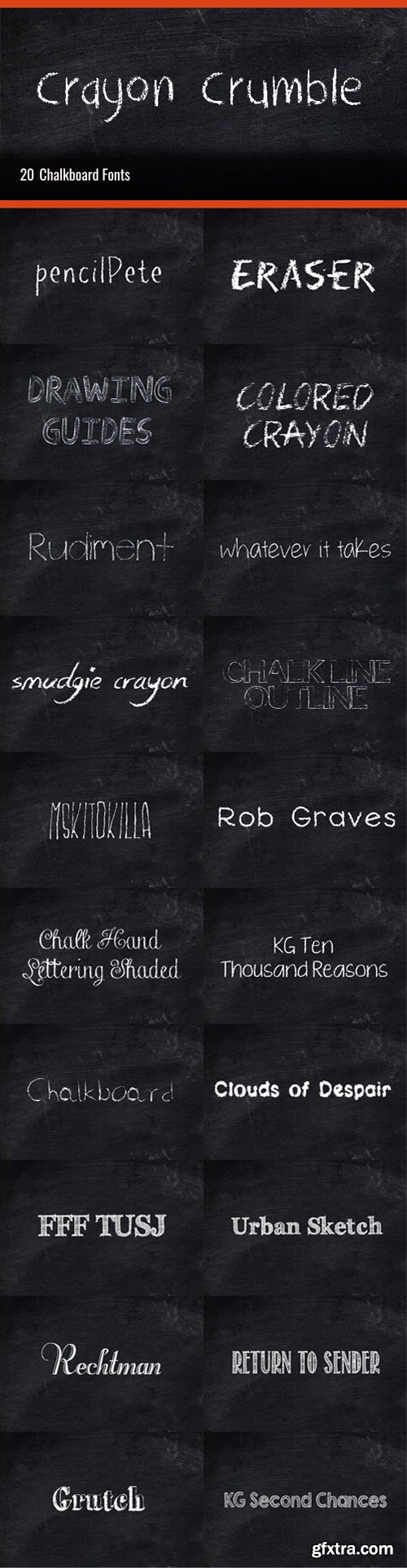 21 Chalkboard Fonts Collection