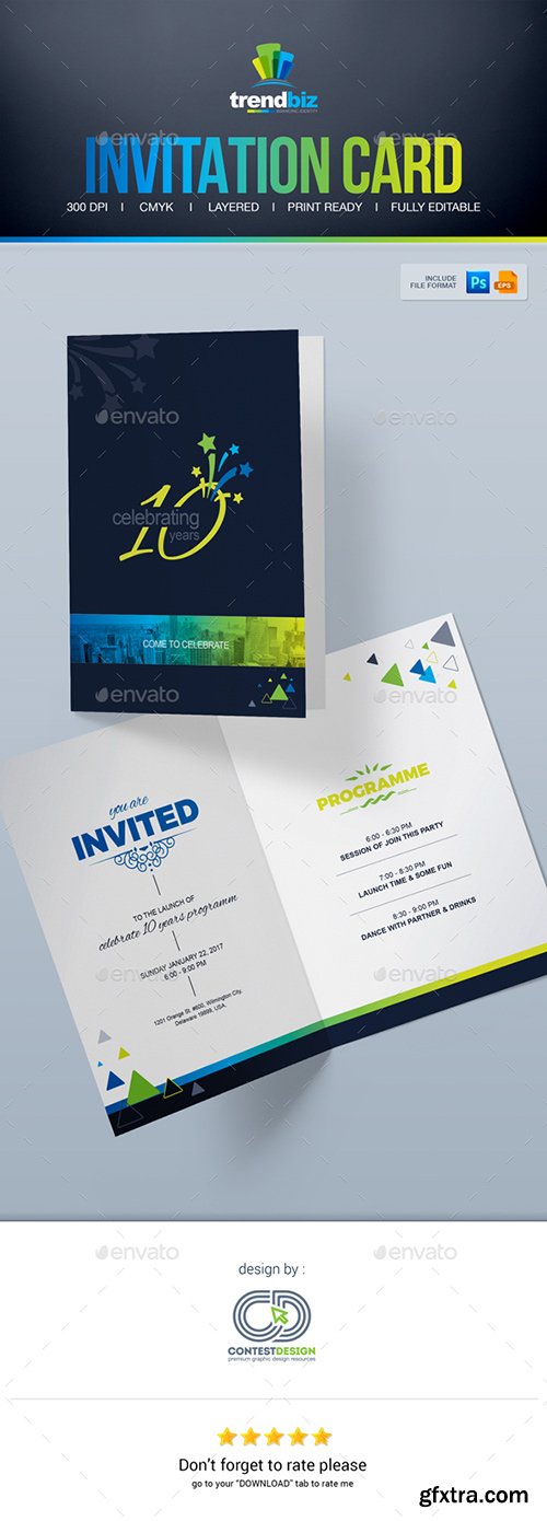 Graphicriver - Invitation Template | Custom Invitation | Party Invitations Card 19432532