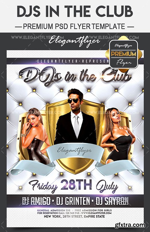 DJs in the Club – Flyer PSD Template + Facebook Cover