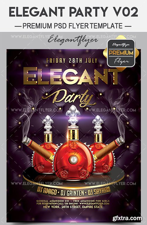 Elegant Party V02 – Flyer PSD Template + Facebook Cover