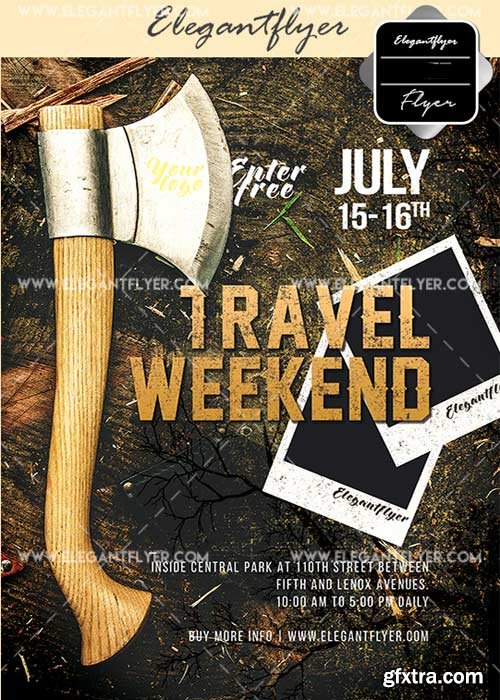 Travel Weekend V1 Flyer PSD Template + Facebook Cover