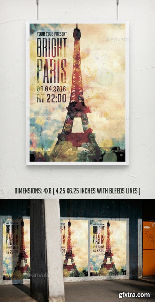 Graphicriver Bright Paris Party Poster Template 13358631