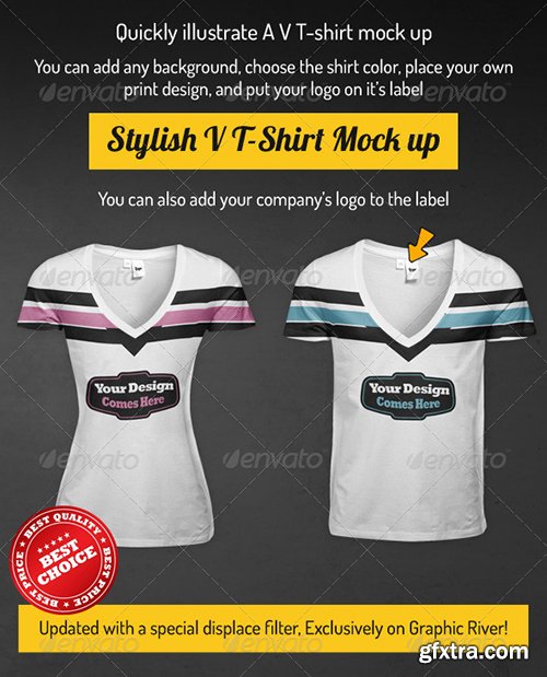 Graphicriver V T-Shirt Mock-up Men & Women 178228