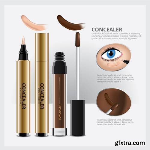 Concealer Cosmetic Package with Face Makeup