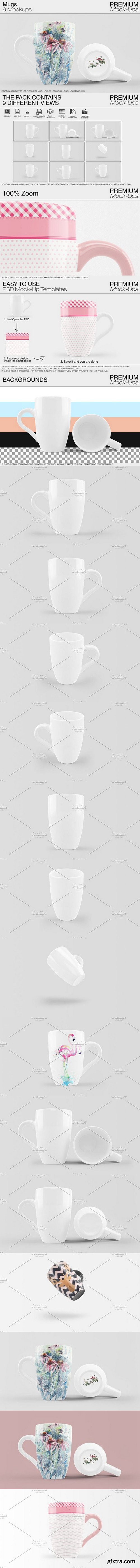 CM - Mug Mockups 9 PSD JPG PNG Variants 1606029