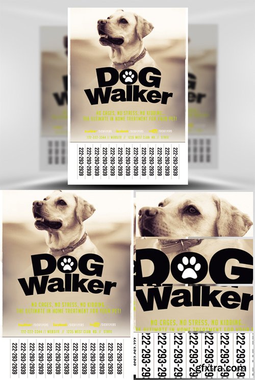 Professional Dog Walker Flyer Template