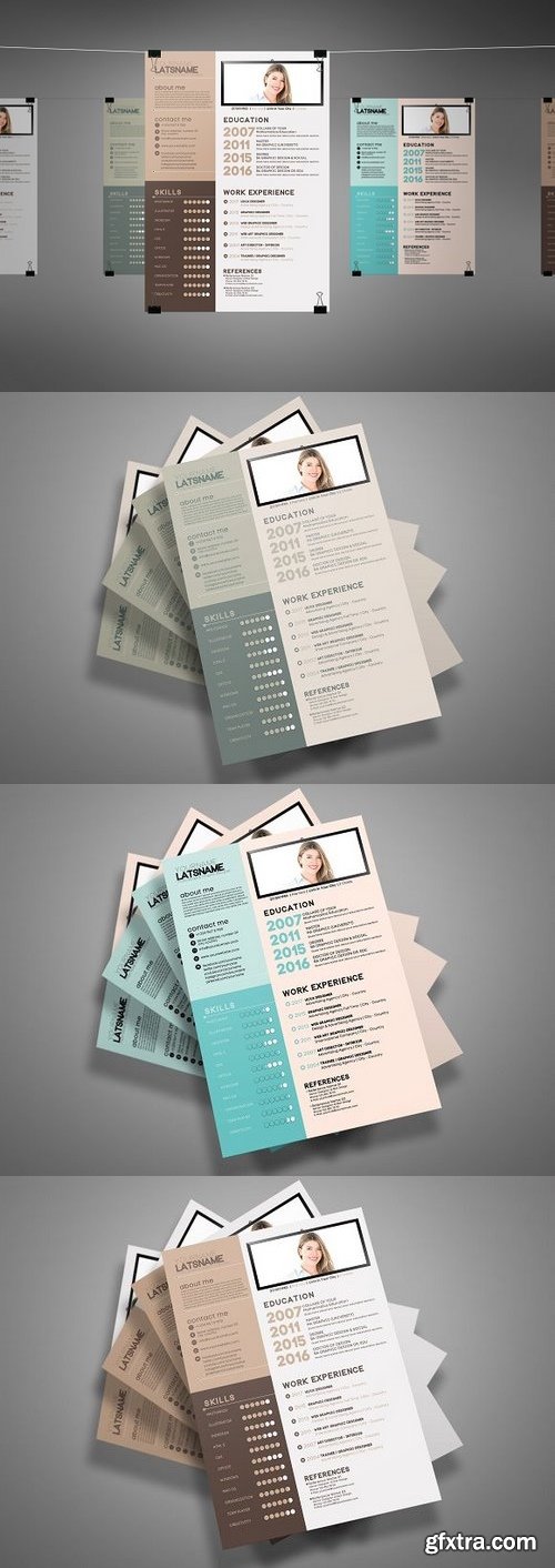 CM - Creative Swiss Resume Cv 3 colors 1318208