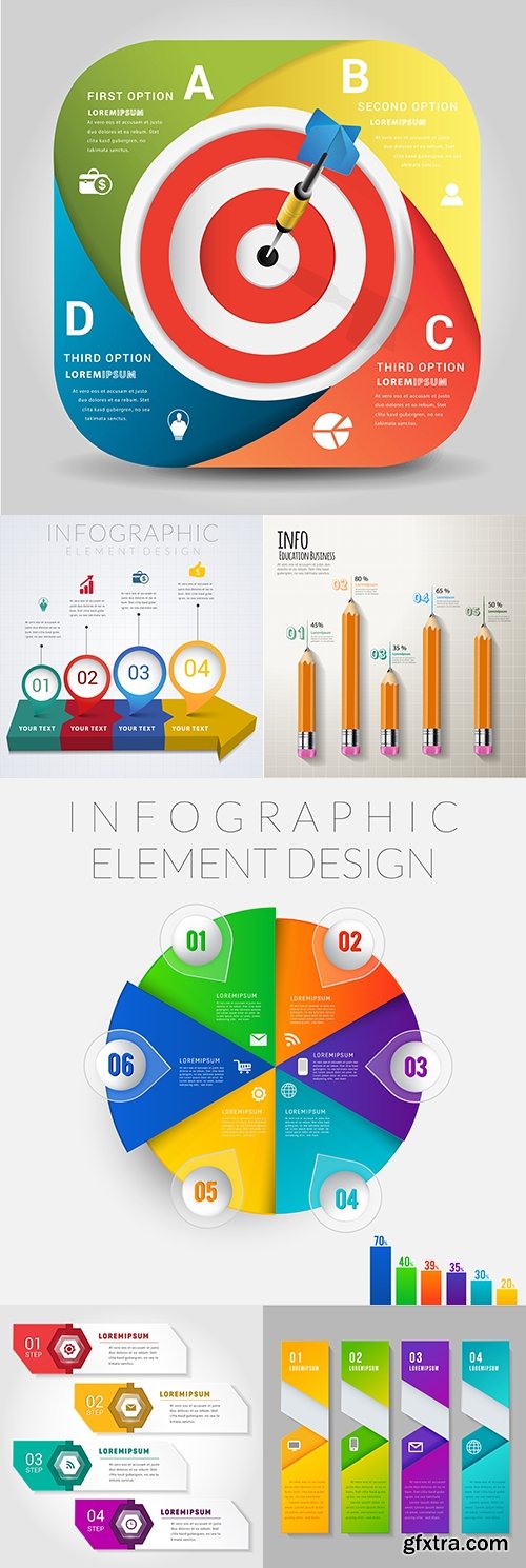 Infographics modern Business elements collection 284