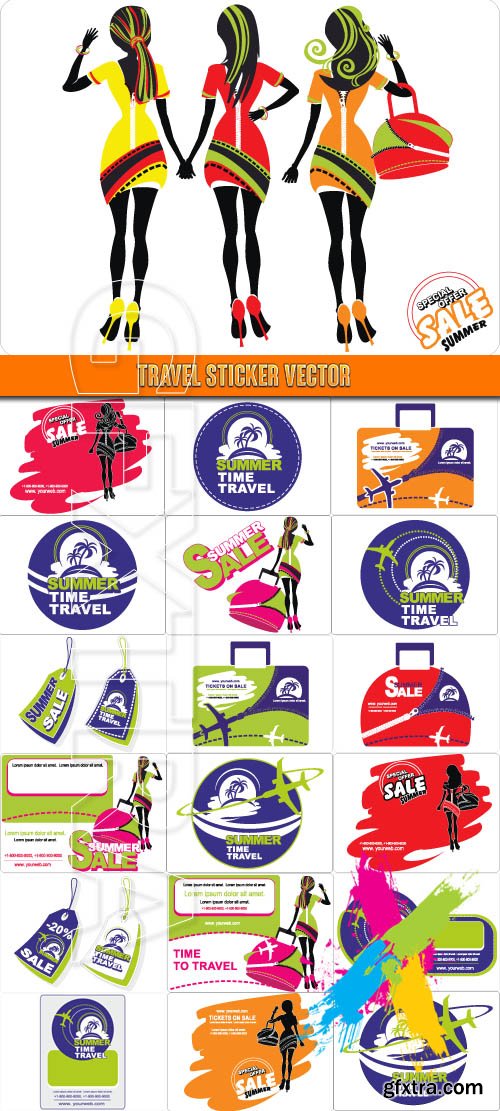 Travel sale sticker vector