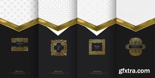 Collection of Design Elements, Labels, Icon, Frames for Packaging Design of Luxury Products