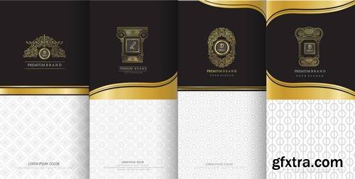 Collection of Design Elements, Labels, Icon, Frames for Packaging Design of Luxury Products