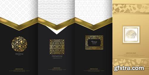 Collection of Design Elements, Labels, Icon, Frames for Packaging Design of Luxury Products