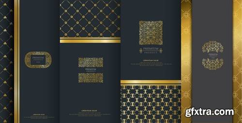 Collection of Design Elements, Labels, Icon, Frames for Packaging Design of Luxury Products