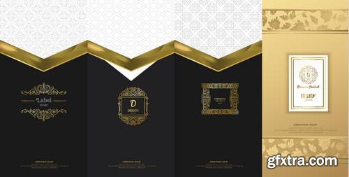 Collection of Design Elements, Labels, Icon, Frames for Packaging Design of Luxury Products