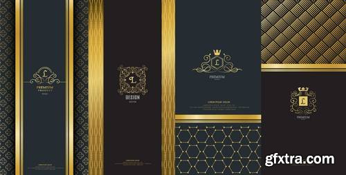 Collection of Design Elements, Labels, Icon, Frames for Packaging Design of Luxury Products