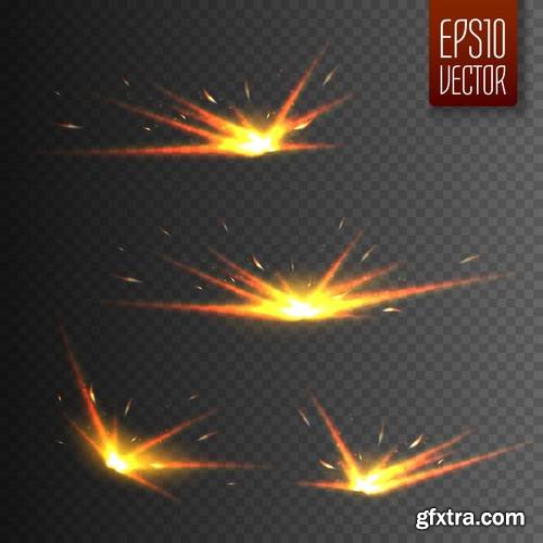 Glowing Lights Effect, Flare, Explosion, Stars and Fire Flames