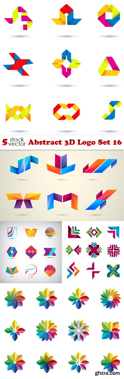 Vectors - Abstract 3D Logo Set 16