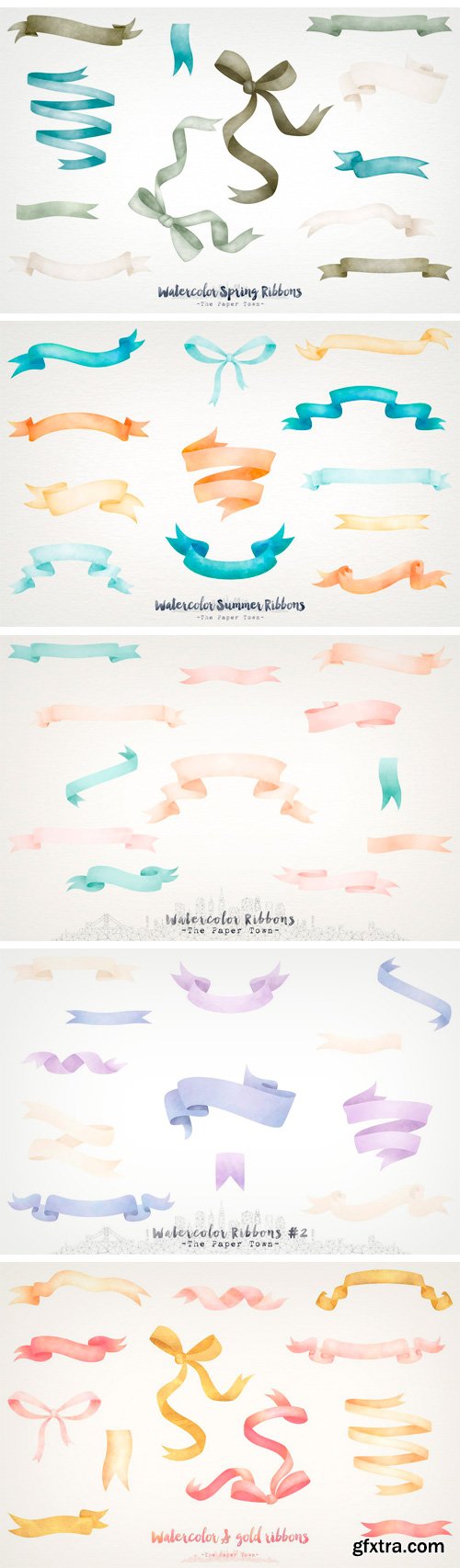 CM 1625598 - Watercolor Ribbons Bundle