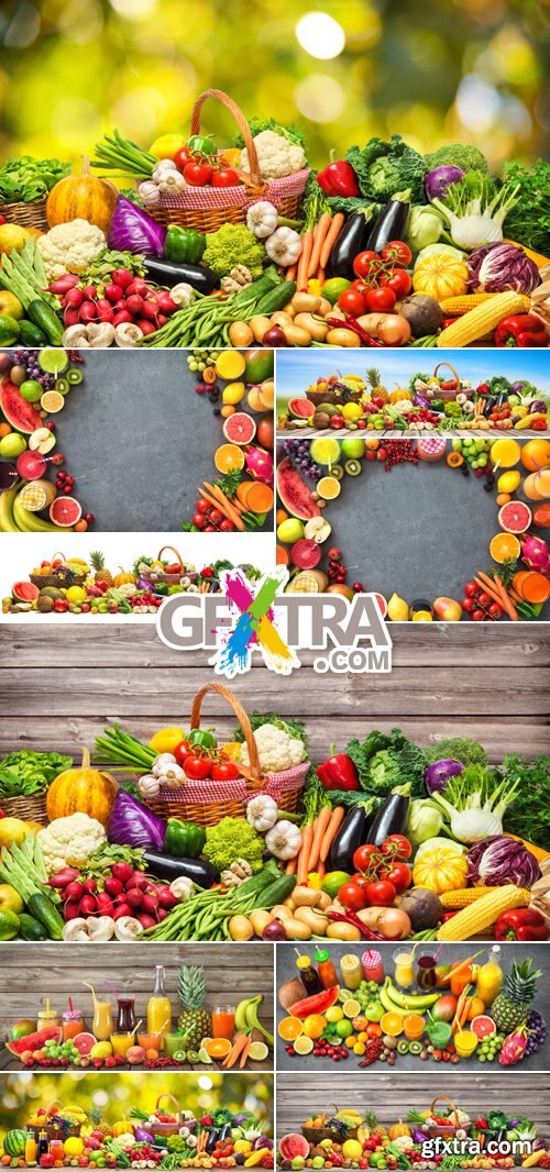 Stock Photo - Fruits & Vegetables Backgrounds 3