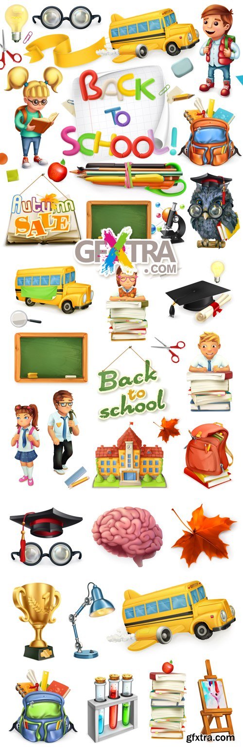 Back to School Icons Vector