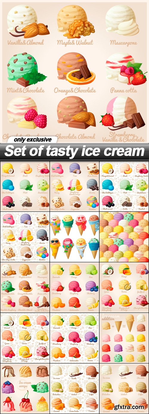 Set of tasty ice cream - 16 EPS