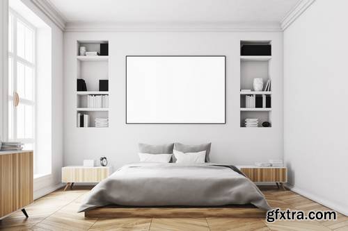 Modern Interior Mockup with Blank Poster on the Wall