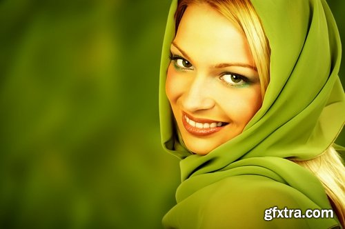 Woman advertising girl banner signboard offer 25 HQ Jpeg