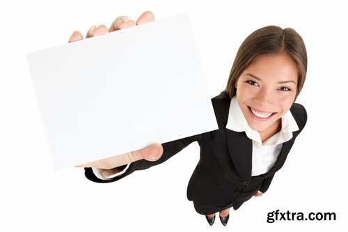 Woman advertising girl banner signboard offer 25 HQ Jpeg