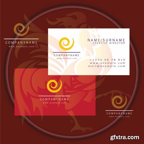 Business card with logo company visiting card invitation flyer 25 EPS