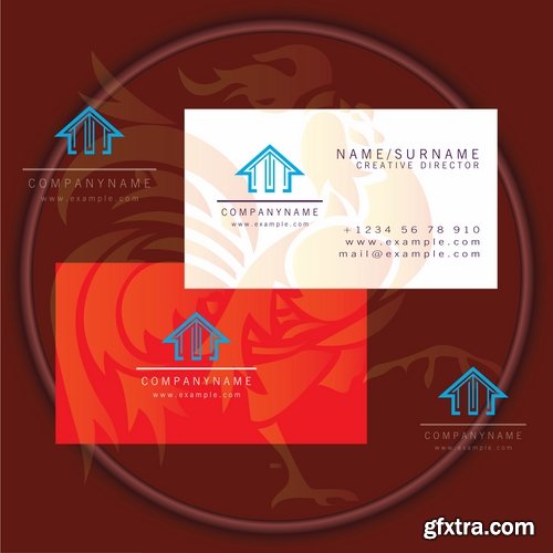 Business card with logo company visiting card invitation flyer 25 EPS