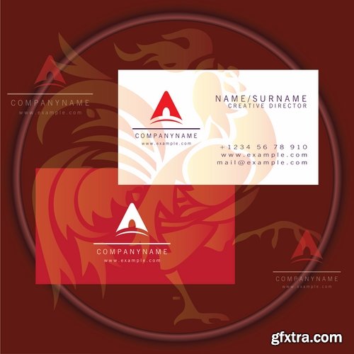 Business card with logo company visiting card invitation flyer 25 EPS