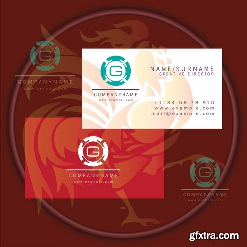 Business card with logo company visiting card invitation flyer 25 EPS