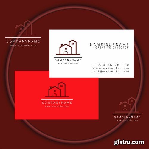 Business card with logo company visiting card invitation flyer 25 EPS