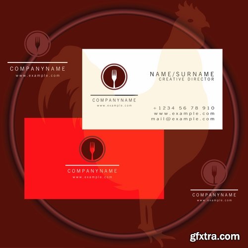 Business card with logo company visiting card invitation flyer 25 EPS