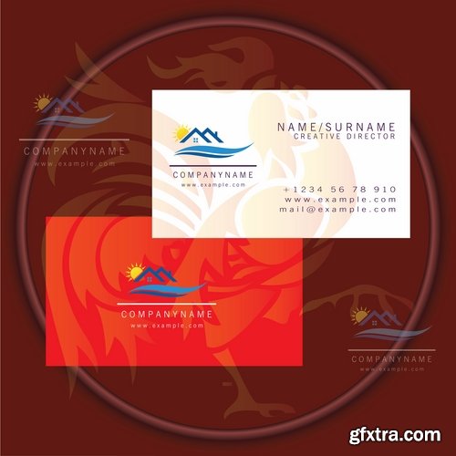 Business card with logo company visiting card invitation flyer 25 EPS