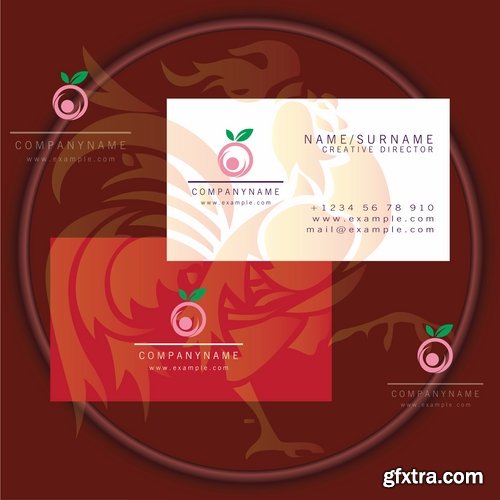 Business card with logo company visiting card invitation flyer 25 EPS