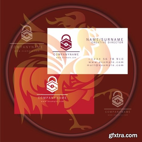 Business card with logo company visiting card invitation flyer 25 EPS