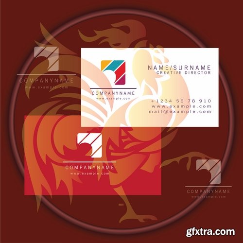 Business card with logo company visiting card invitation flyer 25 EPS