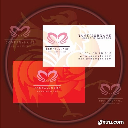 Business card with logo company visiting card invitation flyer 25 EPS