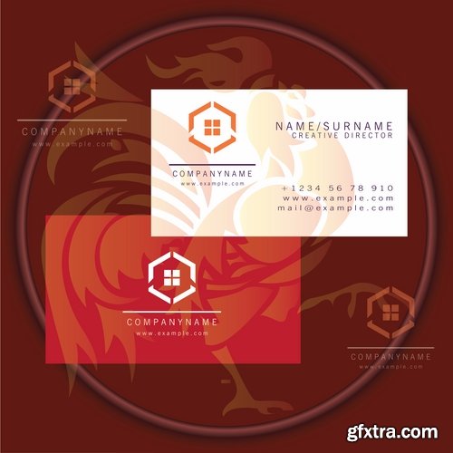 Business card with logo company visiting card invitation flyer 25 EPS