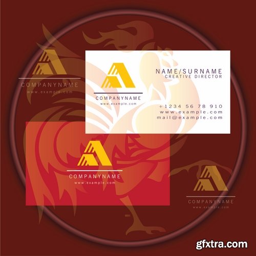 Business card with logo company visiting card invitation flyer 25 EPS