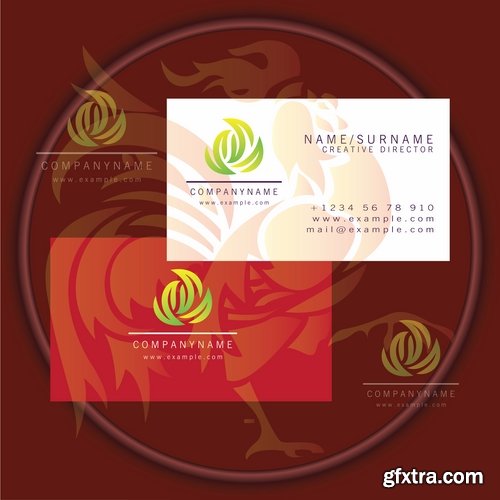 Business card with logo company visiting card invitation flyer 25 EPS