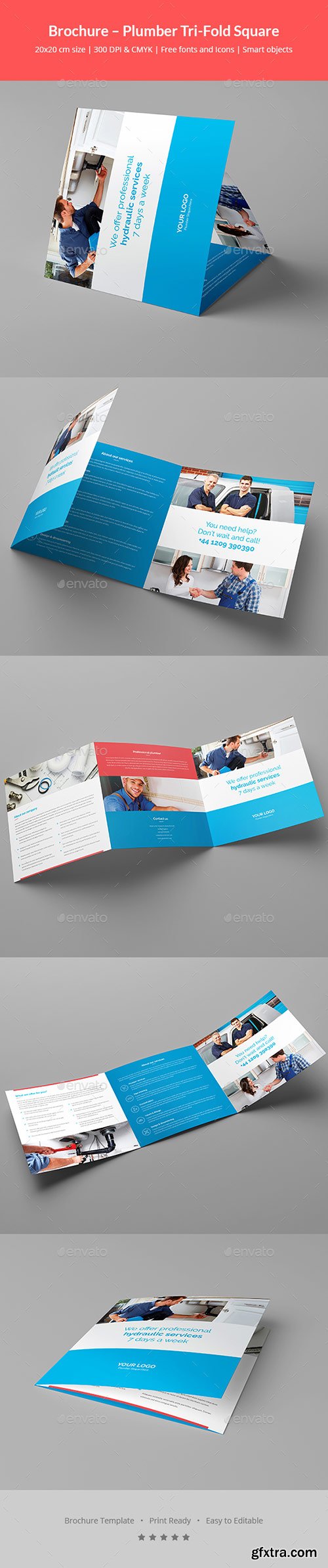 Graphicriver - Brochure – Plumber Tri-Fold Square 20275406