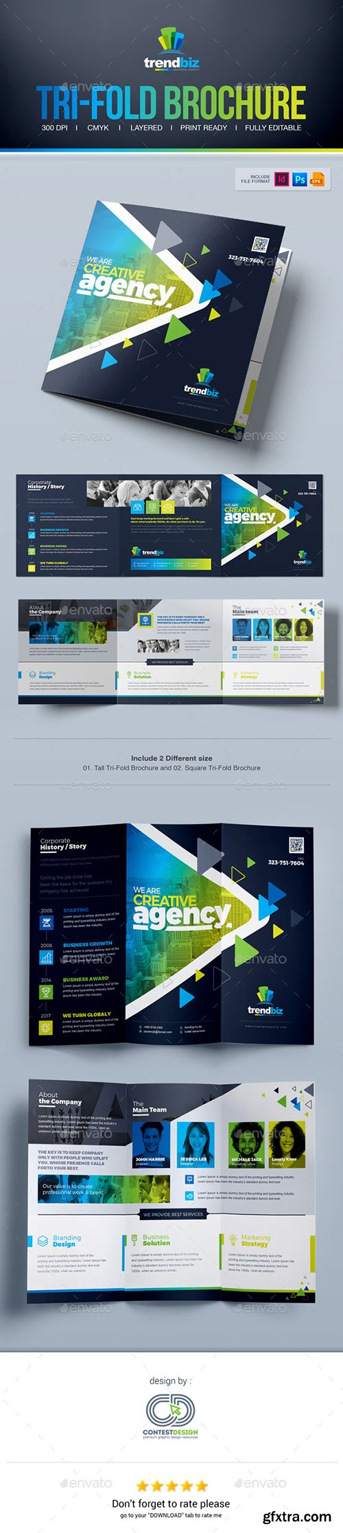 Graphicriver - Tri Fold Brochure Template / Square Tri-Fold Brochure Design 19386622