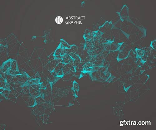 Abstract Graphic Consisting of Points, Lines and Connection